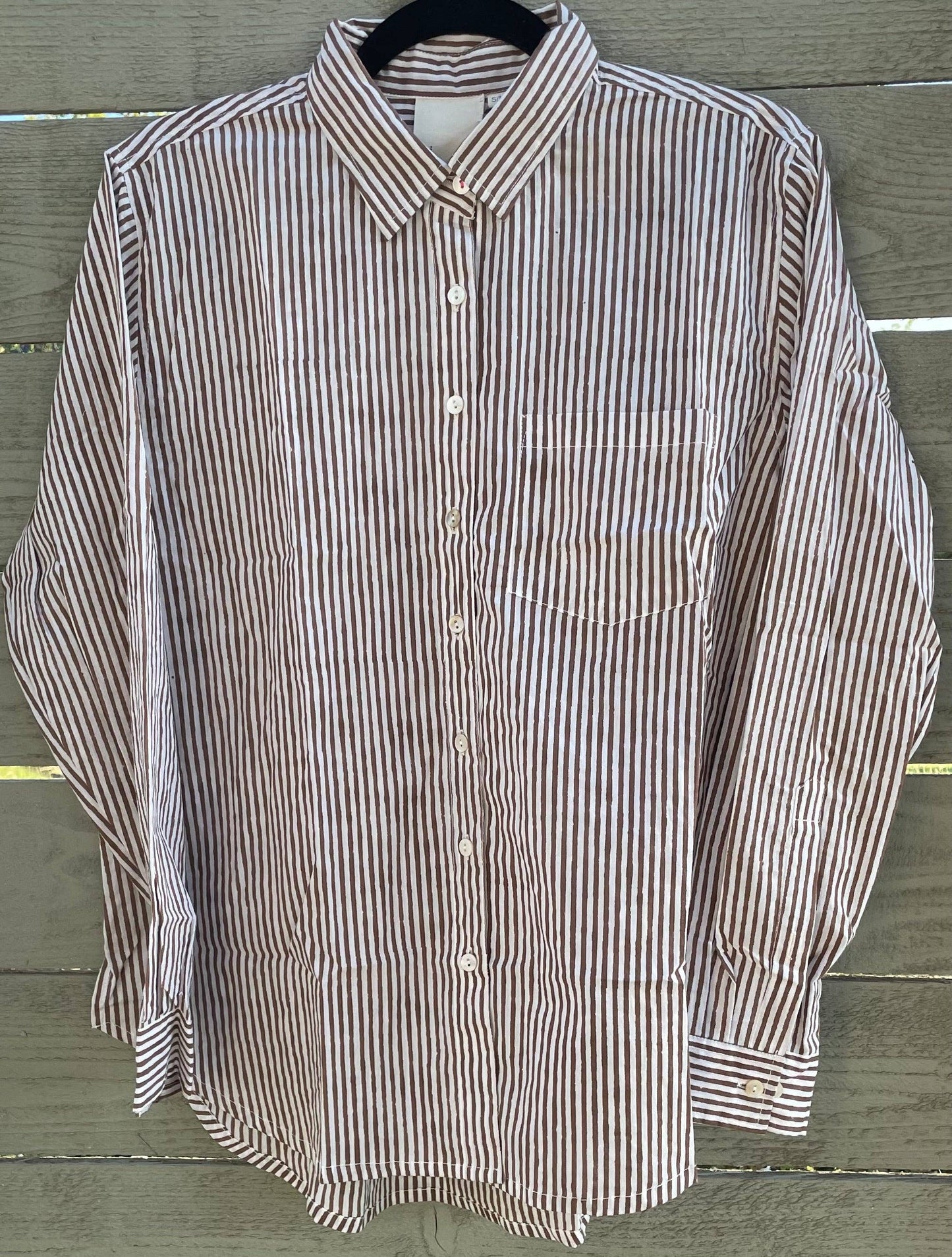 Good Boyfriend Shirt | Stripe Cocoa