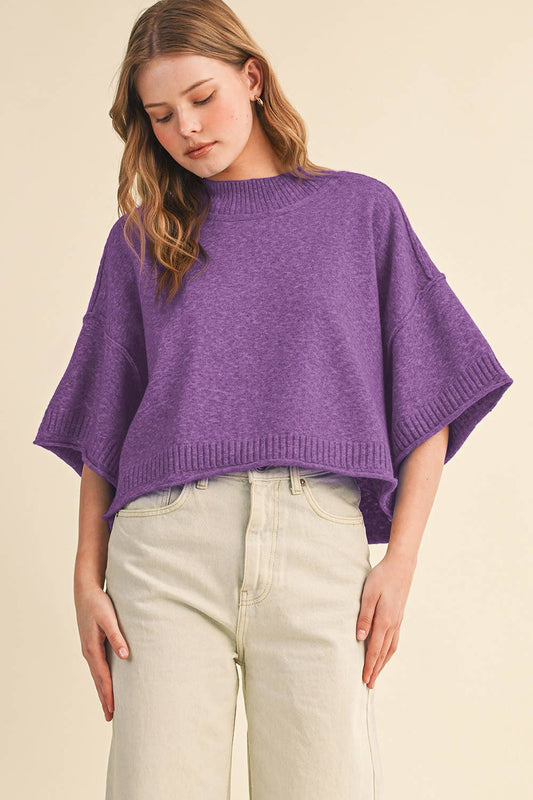 & Mercie Purple Sweater