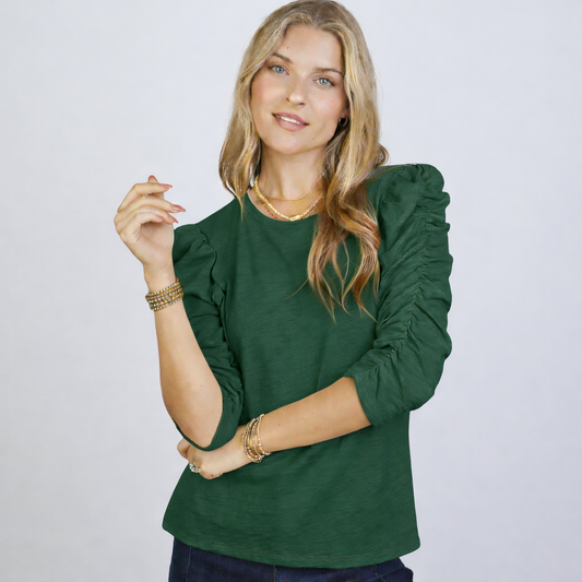 Sophie Ruched Tee Green