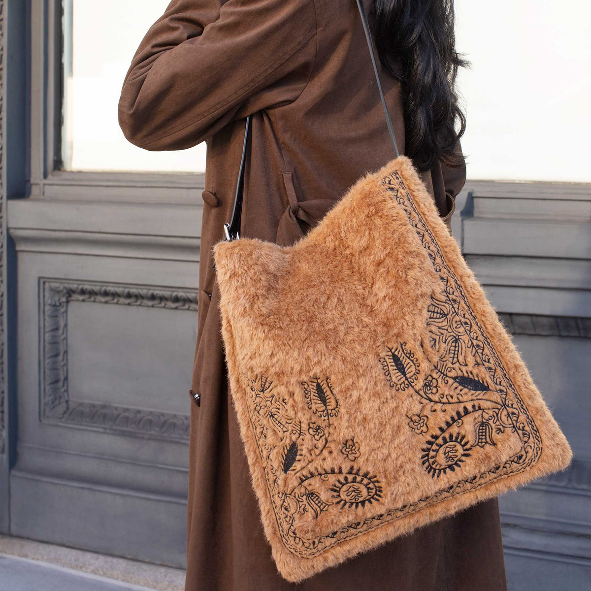 Annie Faux Fur Tote Bag