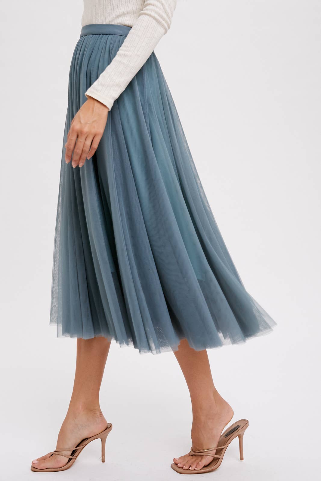 Tulle Midi Skirt | Mauve