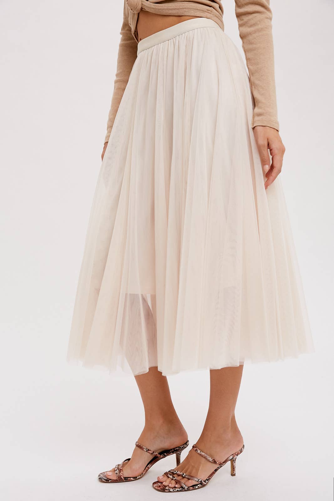 Tulle Midi Skirt | Mauve