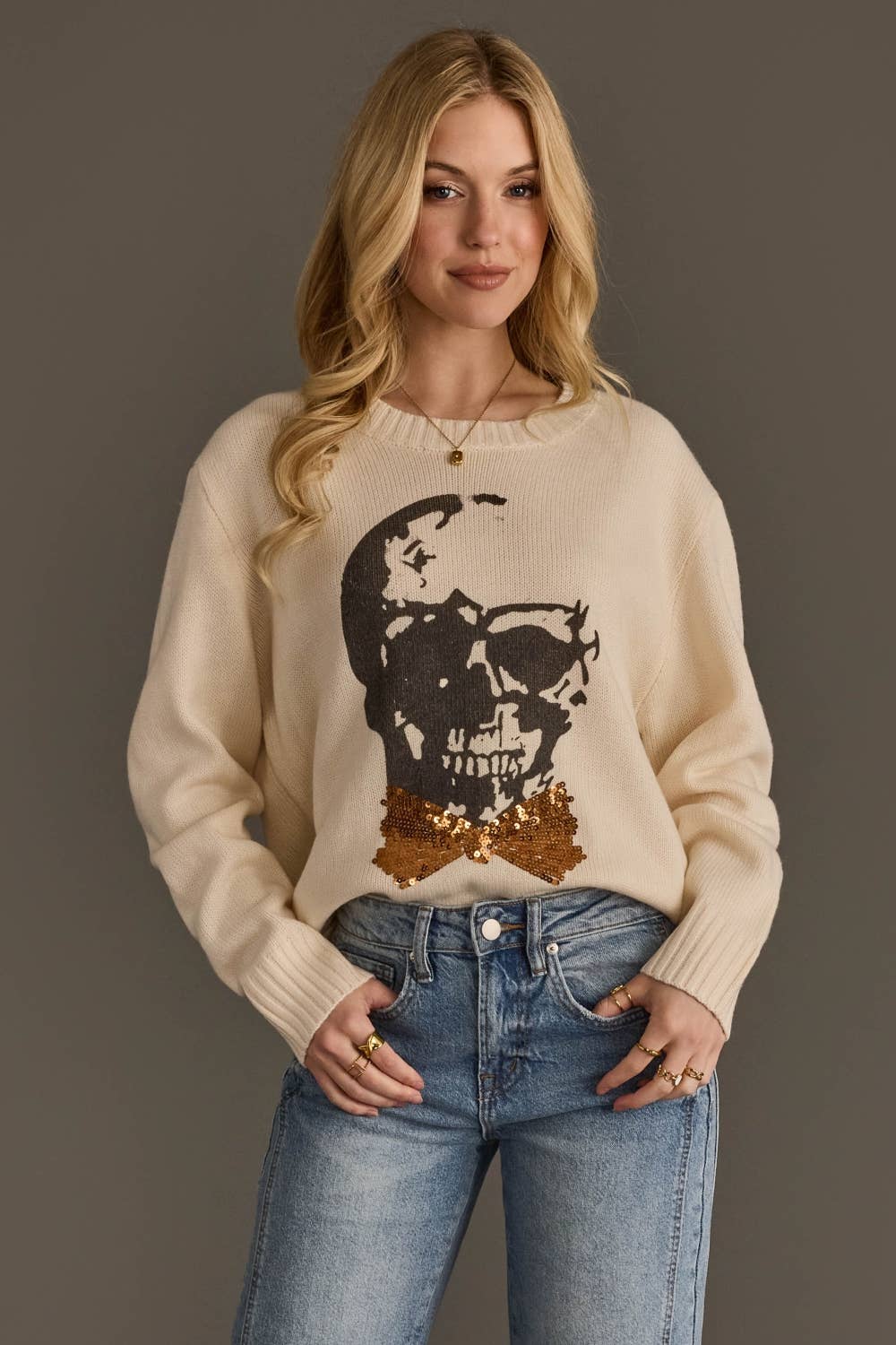 Large Skull Sweater / Ivory