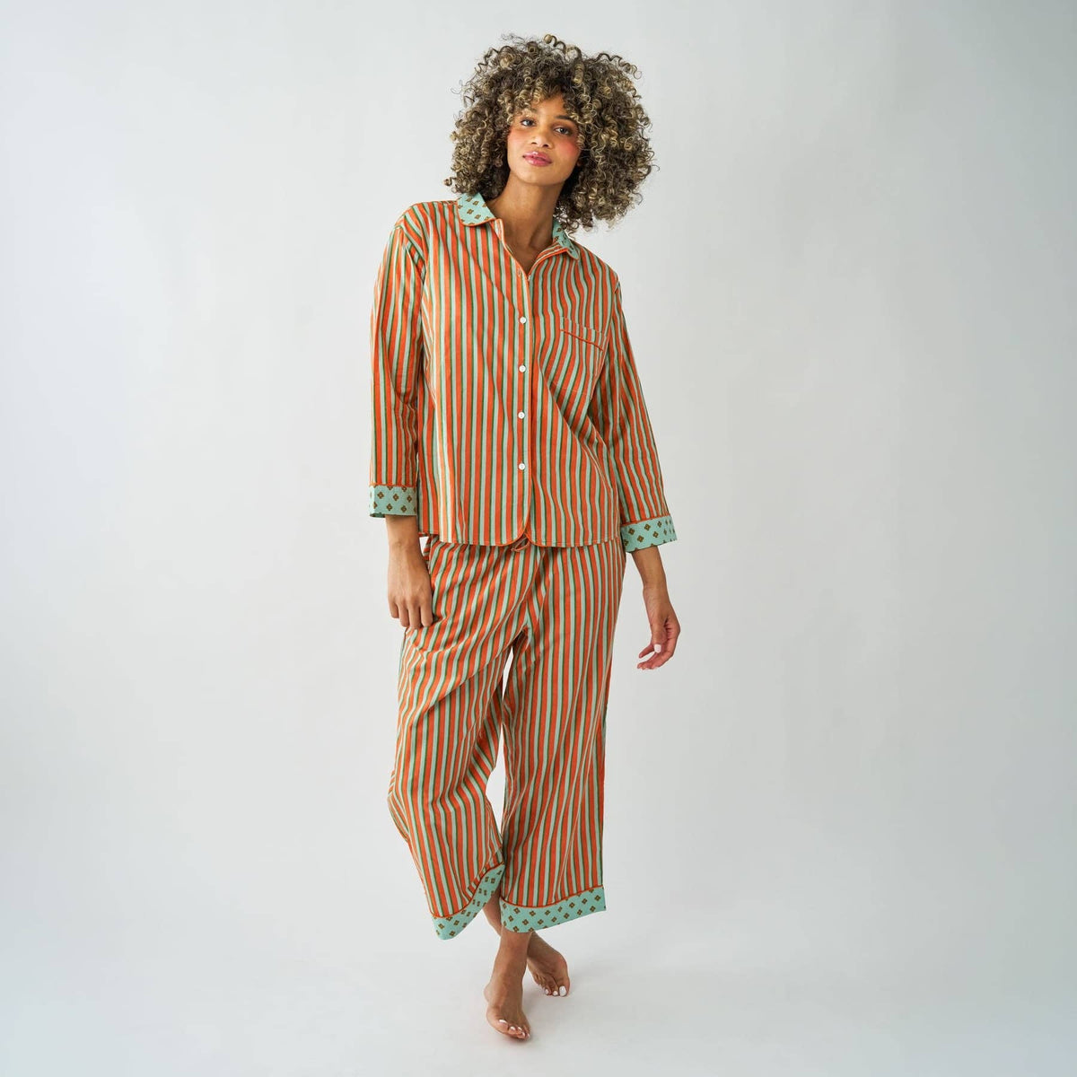 Bonnie Pajama Set Sage + Rust