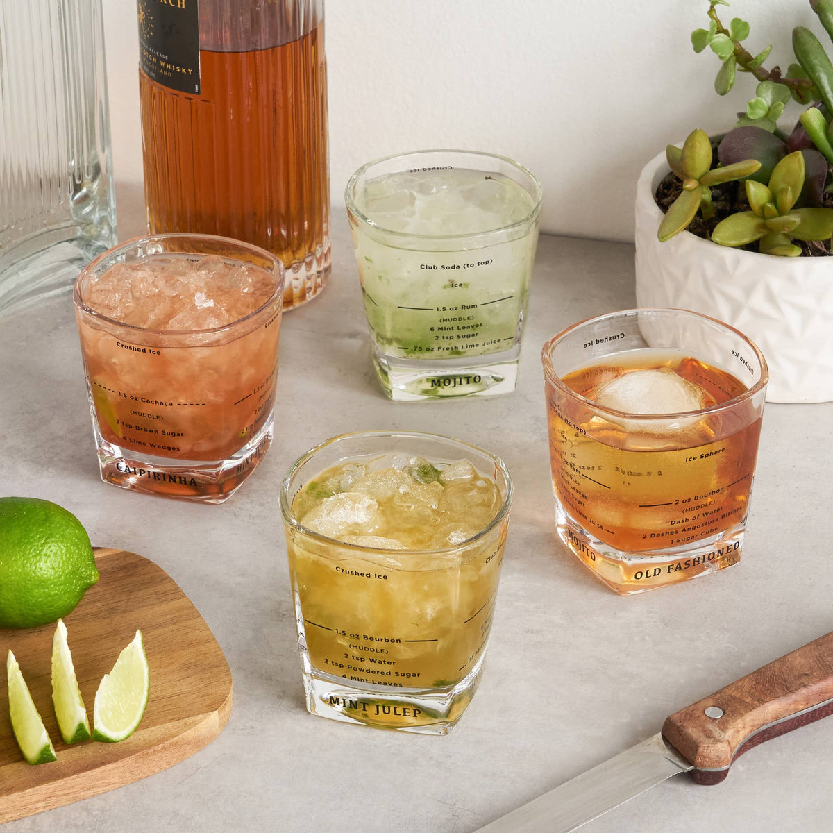 Recipe Cocktail Tumblers Set of 4