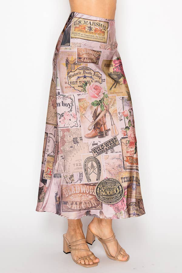 Rose Western Skirt