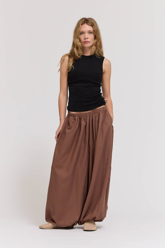 Linen Harem Pants | Tobacco