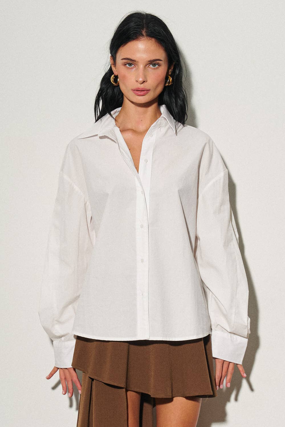 WOVEN POPLIN SHIRT I White