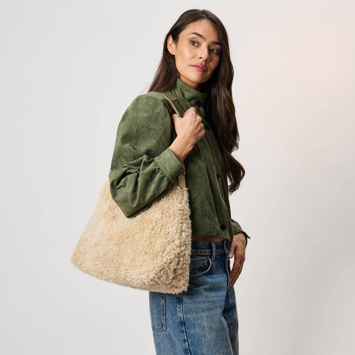 Neve Sherpa Tote | Burgundy