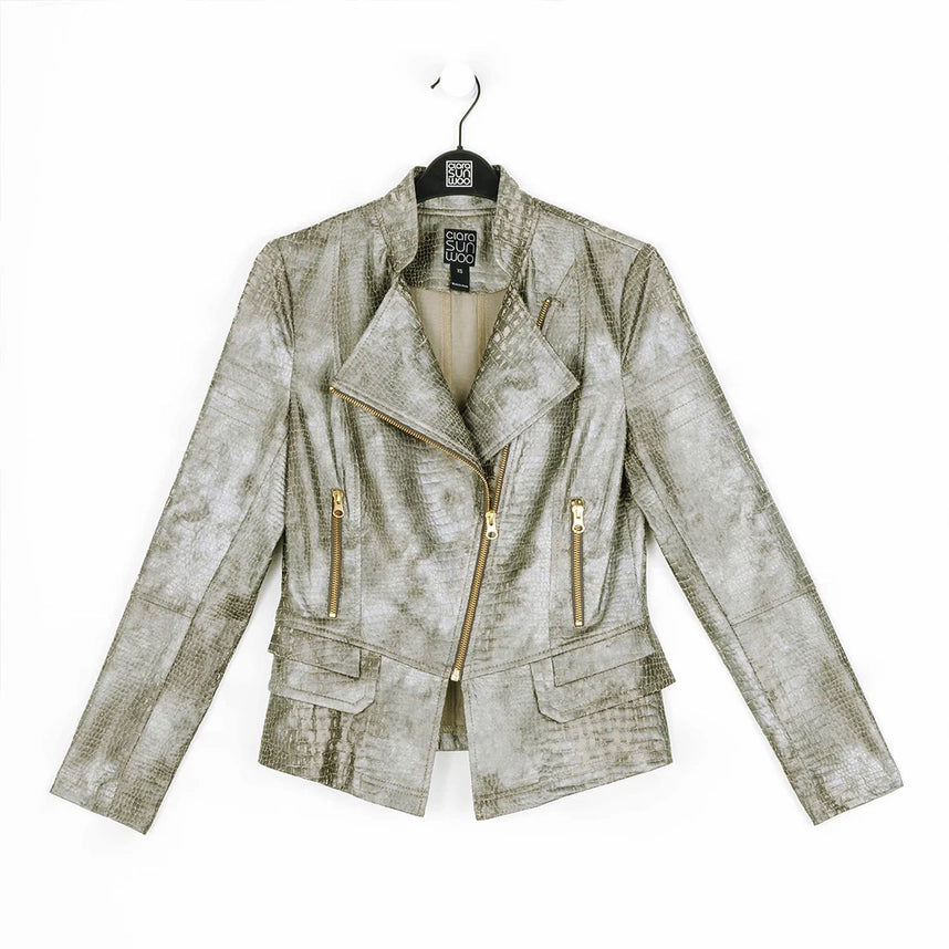 Liquid Leather ™ Croc Biker Jacket
